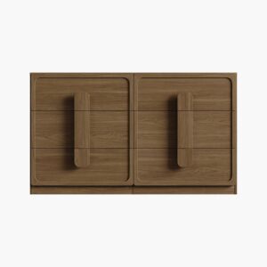 Arcus 6 Drawers Dresser with Arched Handles